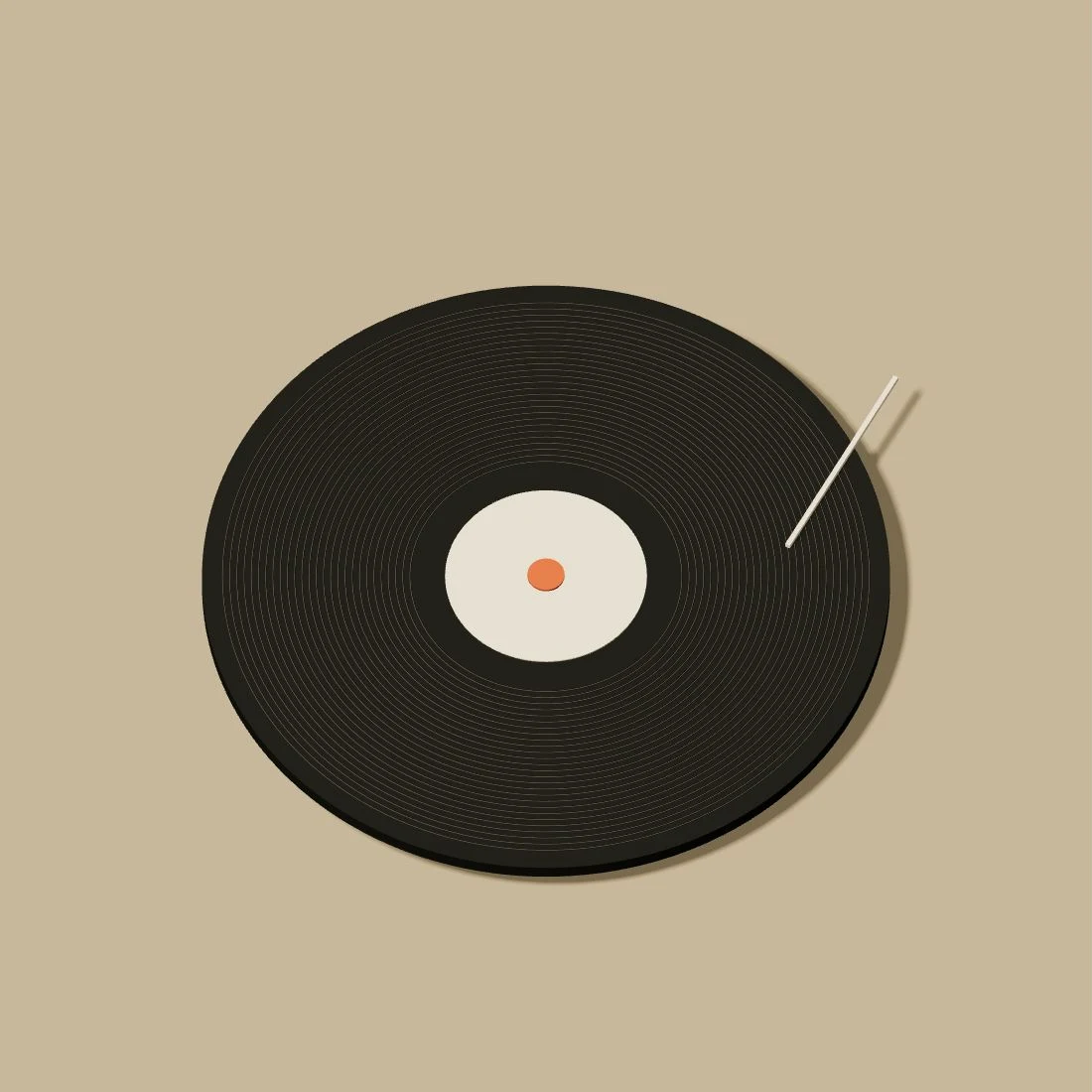 Disque sculpté, sillons et centre vermillon